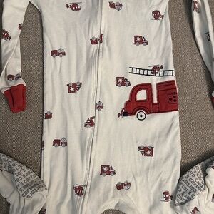Carter's Red Fire Truck Print Footie